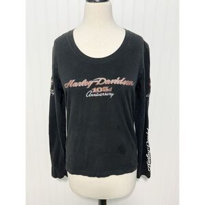 Harley Davidson‎ women’s 105th Anniversary Long Sleeve Shirt Black Size Large